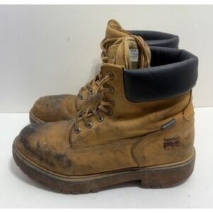 TIMBERLAND PRO Work Boots Steel Toe 10 Wide US Men's Tan Beige